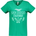 thumbnail image 3 of Inktastic San Diego California Cute Surfing Women's V-Neck T-Shirt, 3 of 5