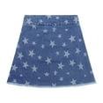 thumbnail image 5 of KIDSCOOL SPACE Girls Denim Skirt,Ripped Soft Raw Edge Star Printed Summer Short Jeans Dress,Blue,5-6 Years, 5 of 5