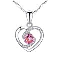 thumbnail image 2 of StatementNecklaces Fashionable and new peach heart-shaped pendant necklace--PK-Model code 27671 PK, 2 of 3