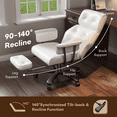 thumbnail image 3 of Solfway Big and Tall Office Chair 400LBS, High BackExecutive Desk Chair,Reclining Office Chair with Footrest, Computer Task Chair for Home Office, White, 3 of 7