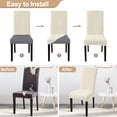 thumbnail image 4 of Jacquard Dining Room Chair Covers Set of 4, Stretch Kitchen Chair Covers Washable Parsons Chair Slipcover Removable Dining Chair Protectors for Hotel,Ceremony(Topography Beige), 4 of 6