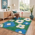 thumbnail image 4 of KUETH 2x6 Machine Washable Floral Runner Rug, Soft Low Pile Non Slip Backing Rug Runner, TEAL BLOOM Rug for Hallway Kitchen Bedroom, 4 of 5
