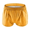 thumbnail image 3 of Holographic Shiny Metallic Shorts for Men Summer Casual Elastic Waist Leather Booty Shorts with Pockets, 3 of 5