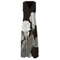 thumbnail image 3 of Femmes Casual Robe Cami Imprimer Sans Manches avec des Femmes d'Été Robe Maxi Parti Poches Robe V Cou Femmes Robe Femmes Vêtements à la Mode L Multicolore, 3 of 5