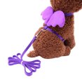 thumbnail image 2 of Flmtop Cute Solid Color Mini Wings Nylon Pet Harness Chest Strap Dog Cat Lead Leash Purple, 2 of 8
