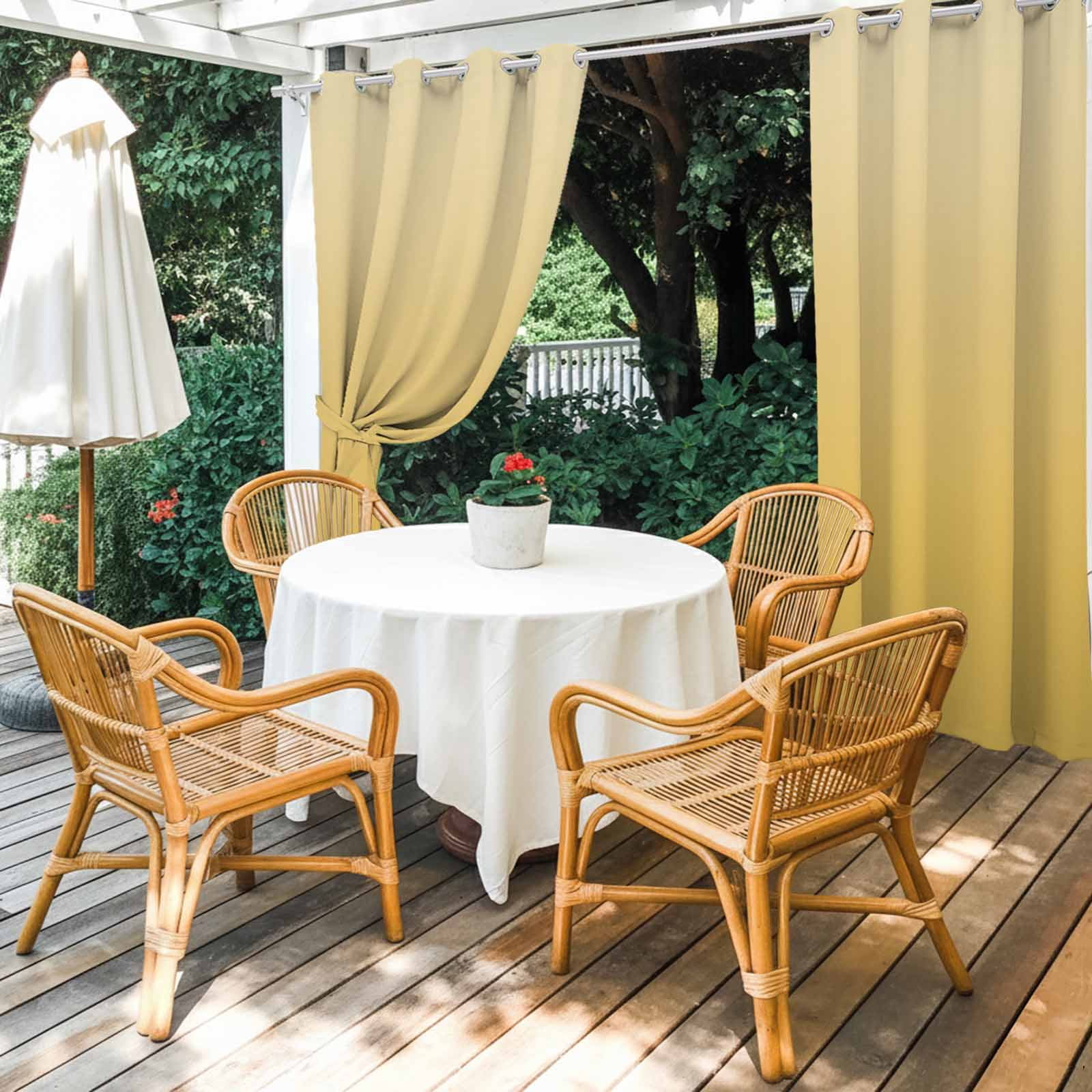 Orange Yellow Ombre Outdoor Curtains for Patio Waterproof,Windproof Privacy Curtains with Weighted Bottom,Modern Abstract Art Gradient Aesthetics Outside Drapes for Picnic Garage Yard 54"x84" 2 Panel