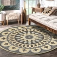 thumbnail image 4 of Ox Bay Ella 4' Round Gray Medallion Indoor Area Rug, 4 of 11