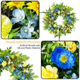 thumbnail image 3 of Corona WANNA-CUL de 61 cm con flores azules y amarillas para primavera y verano, 3 of 7