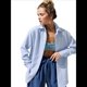 thumbnail image 1 of Camisas de Mujer con Botones, Larga, Algodón, Informales, con Cuello, Corte Holgado. Azul L, 1 of 7