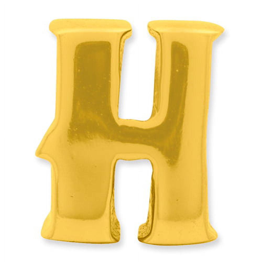 Reflection Beads Sterling Silver Gold-plated Reflections Letter H Bead