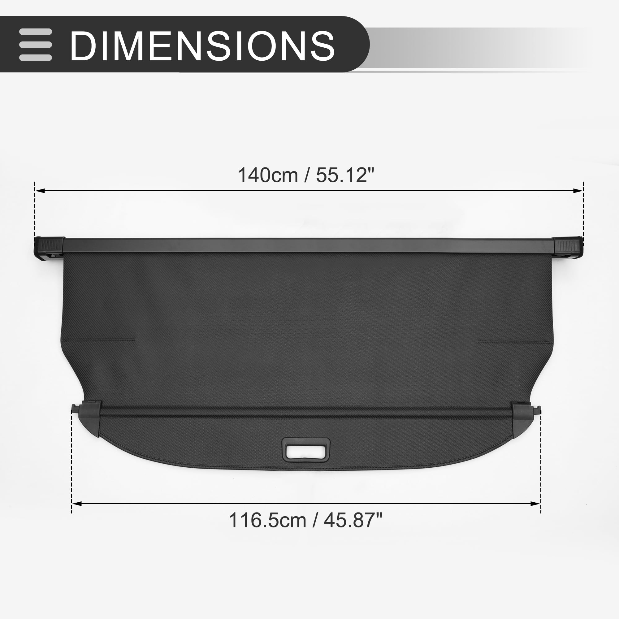 Unique Bargains Retractable Cargo Cover for Hyundai Santa Fe 2019-2023 Rear Trunk Shade