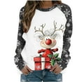 thumbnail image 2 of DailyTrove Womens Winter Christmas Reindeer Sweater - Long Sleeve Red Accent, Festive Casual Wear,Dark Gray,XXL, 2 of 6