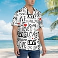 thumbnail image 6 of Love Phrases And Hearts For Valentine'S Day Men's 3d Print Casual Button Down Shirts, Novelty Hawaiian Short Sleeves L, 6 of 8