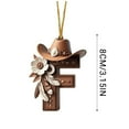 thumbnail image 6 of 26 Letters Western Christmas Ornament Cowboy Ornament for Christmas Tree Personalized Acrylic Monogram Hanging Decoration Western Theme Party Decor for Xmas Tree Farmhouse Home Decor, Letter F, 6 of 6