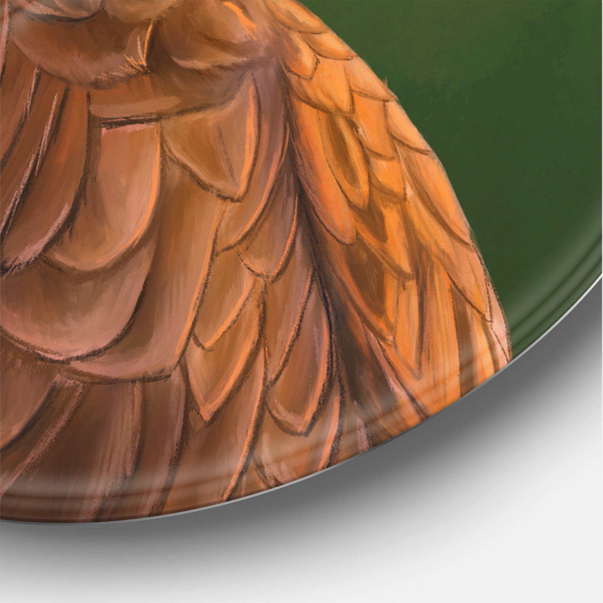 Designart 'Close UP Of Harris Hawk Bird' Traditional Circle Metal Wall Art 29x29 - Disc of 29
