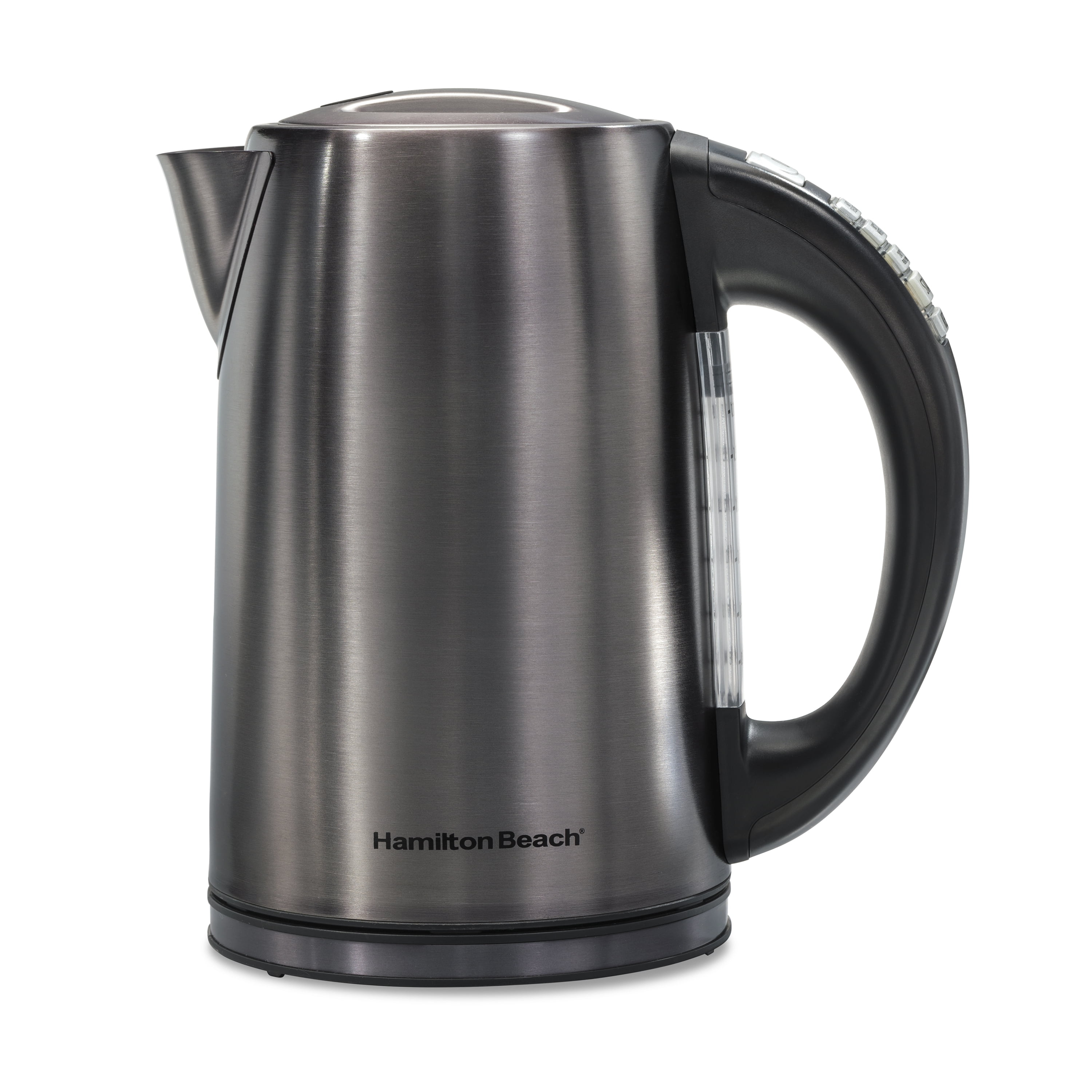 Hamilton Beach 1.7 Liter Variable Temperature Electric Kettle Model 41022, Brushed Black Stainless Steel