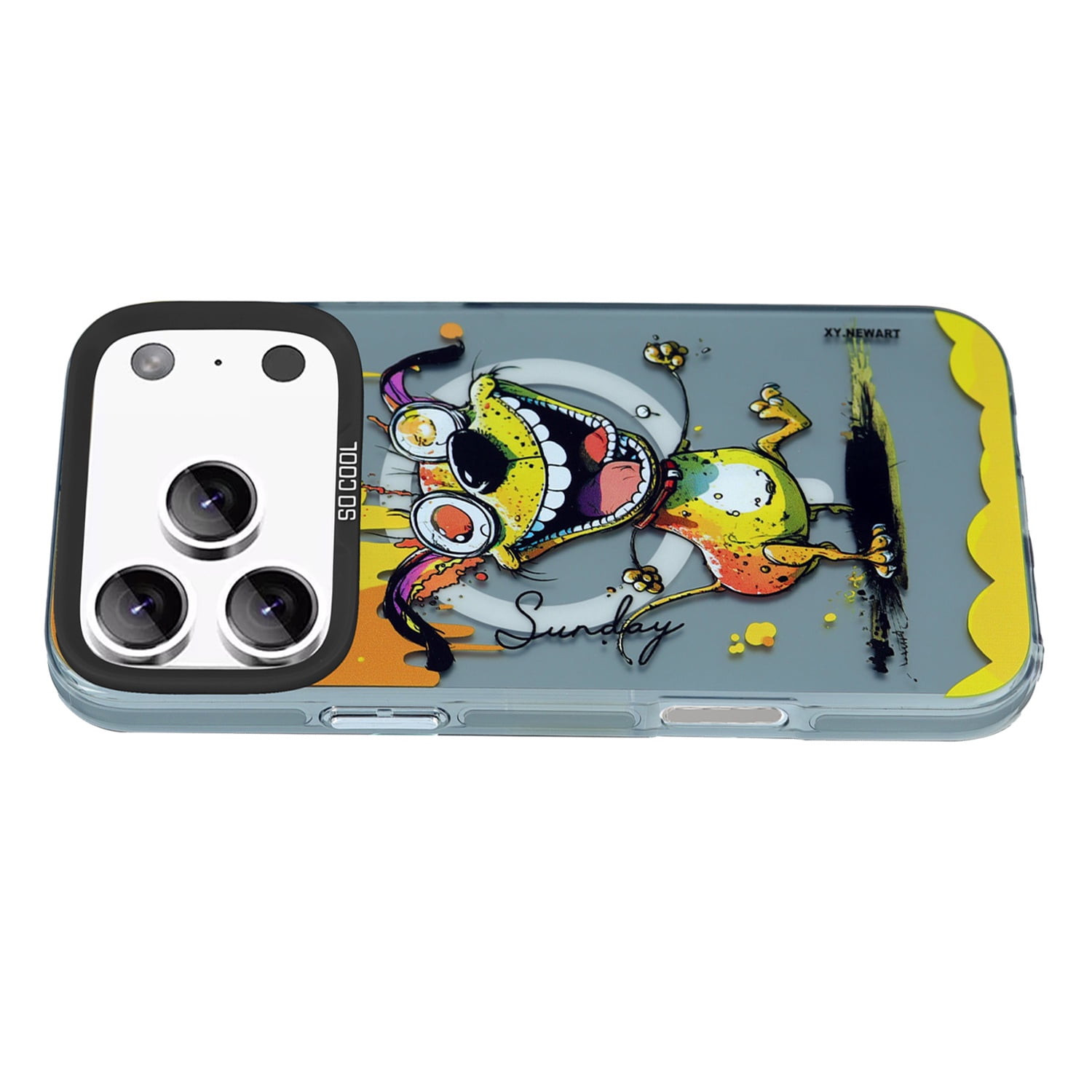 Animal Graffiti Wireless Charging Case for iPhone 17 Pro Max - Blue