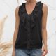 thumbnail image 2 of Camisas de lunares de encaje sin mangas con cuello en V para mujer Blusas Tops elegantes vintage Pompotops  lopia997184, 2 of 9