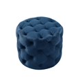 thumbnail image 3 of Inspired Home Ottoman en Velours Sablé Rond Moderne Contemporain 1 Pce, Marine, 3 of 7
