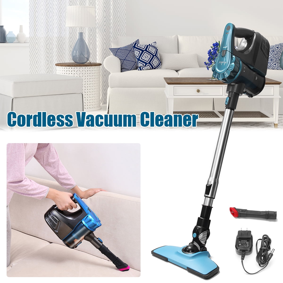 8500PA Strong Suction Silent Vacuum Cleaner 2 In 1 Handheld & Upright Home Vacuum Cleaner Car