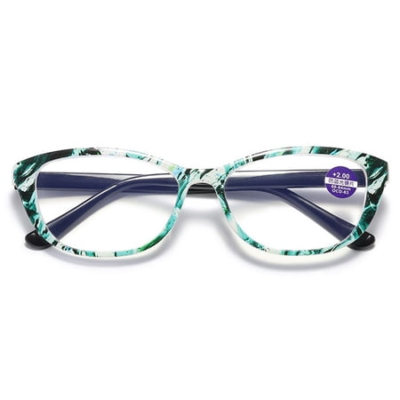Fashion Elegant Vintage Eye Protection Ultra Light Frame Anti-Blue Light Eyeglasses Reading Glasses GREEN STRENGTH 200