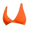 thumbnail image 5 of Duoif Bikini Top Womens Butterluxe Front Sports Bra Deep V Neck Crop Top Strappy Back Bra with Nipple Bra Swimsuit Tops for Women Orange L, 5 of 5