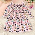 thumbnail image 4 of ASFGIMUJ Flower Girl Dress Long Sleeve Butterfly Prints Princess Dress Dance Party Dresses Clothes Princess Dresses For Girls,Size 5 Years—6 Years, 4 of 8