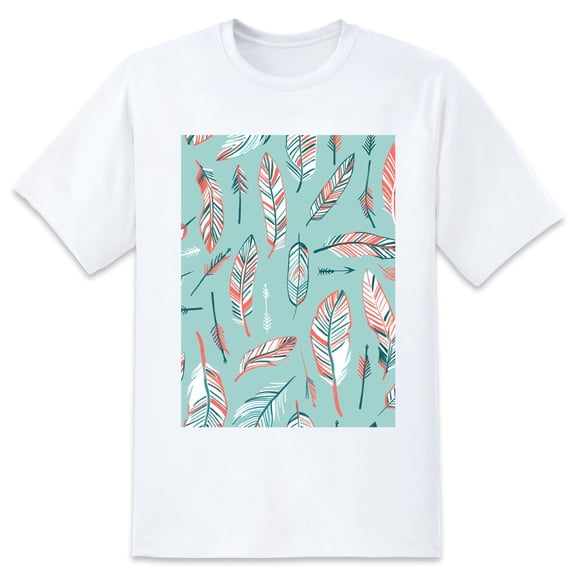 Basic Oversize Tees For WomenFeather Loose Boyfriend Shirts Casual Blouse round neck