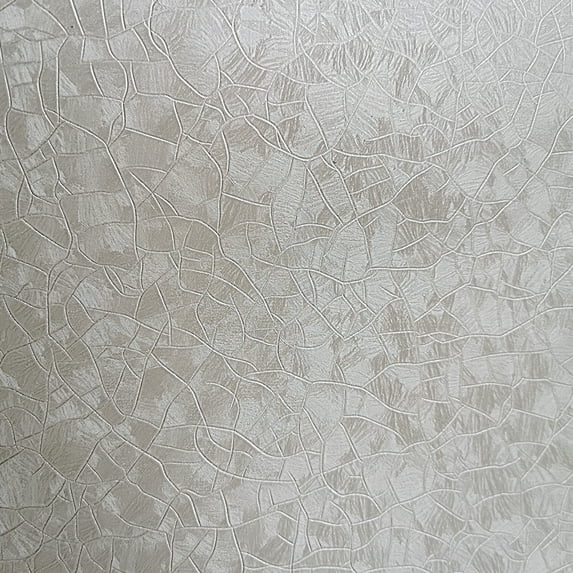 Dundee Deco Peel and Stick Self Adhesive Removable Wallpaper - Abstract Alabaster White, Light Beige Crackles, 18 ft x 24 in