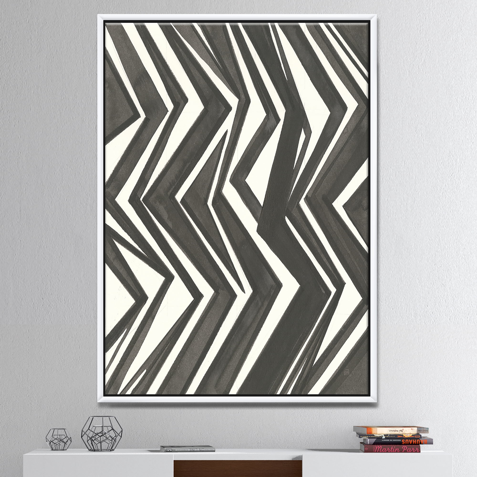 Designart ' Minimalist Graphics VI ' Transitional Framed Canvas