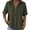 Blackish Green, variant on Women'S Cotton Linen Collared Half Button Tops V Neck Henley Short Sleeve Curved Hem Shirts Loose Fit Solid Color Blouse Breathable Casual Shirt for Daily Wear Summer Going Out Sky Blue M
