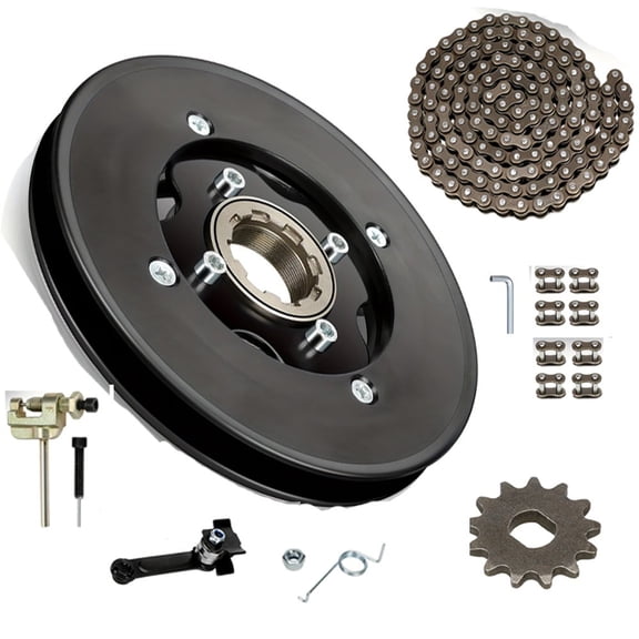 Pit Dirt Bike Rear Sprocket Freewheel Chain Plate Guide Assembly with 25H 132 Link Drive Chain Tensioner For Razor MX650 MX500 SX500 RSF650 Dirt Bike Electric Rocket Motocross Motorcycle Parts