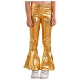thumbnail image 5 of iixpin Girls Hip Hop Jazz Dance Outfits Kids Sequin Stage Performance Crop Tops with Flared Hem Pants Set Gold 16, 5 of 7