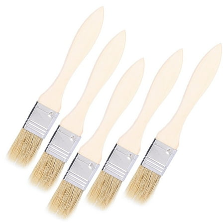 

Kritne BBQ Sauce Brush 5Pcs Outdoor Camping BBQ Barbecue Grill Basting Oil Brush Wooden Handle Accessory