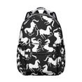thumbnail image 1 of Unicorn and Horse Floral Print Student School Backpack with Pony Foal Rainbow Pattern Retro Rural Cute Design, 1 of 5