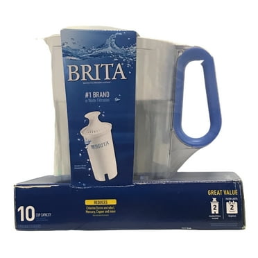 Brita Wave Filtered Water Filter Pitcher 10 Cup Capacity - Blue