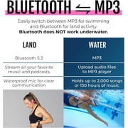 H2O Audio Betty x TRI 2 Multi-Sport Waterproof Bone Conduction Headphones – IPX8 Waterproofing, Bluetooth 5.3, Built-in MP3, 8GB – Swimming, Running, Triathlon, Open Ear – Pink