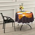 thumbnail image 7 of SKYSONIC Couple Man and Woman Round Tablecloth 60inch Indoor Wrinkle Free, Ocean Beach Sunset Circular Lace Table Cover Washable for Kitchen Party BBQ Dining Decor, 7 of 7