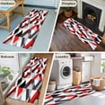 thumbnail image 5 of Abstract Runner Rug for Hallway 2x6ft, Red Black Geometric Modern Design Non Slip Floor Mat Washable Low-Profile Indoor Carpet for Living Room, Bedroom, Dining Room, 5 of 9