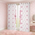 thumbnail image 2 of Manfei Monogrammed I Curtains Pack of 2 (42x63),Ribbon Bowknot Black Out Curtains,Pink White Curtains for Living Room,Microfiber Room Decorative, 2 of 7