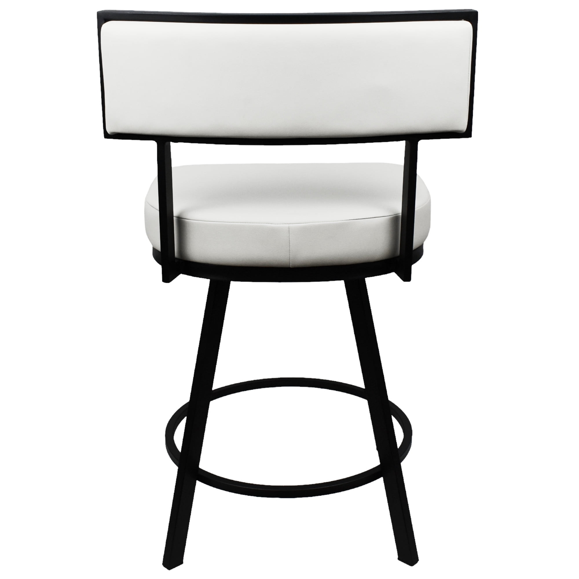 Steve Silver Zenon Modern Square Counter Chair with Metal Footrest, White/Black