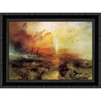 The Slave Ship 24x20 Black Ornate Wood Framed Canvas Art by Turner, Joseph Mallord William