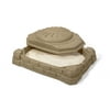 Step2 Naturally Playful Sandstone Beige Plastic Sandbox Toy with Cover for Kids