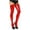 Red, variant on 1 Pair Women Faux Leather Socks - Skinny Anti-slip Smooth Solid Color Thigh-high Stockings