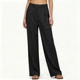 thumbnail image 6 of VBVC Women's Pleated Wide Leg Dress Pants , High Waisted Office Trousers For Women , Ladies' Casual Work Trousers with Pockets, Black , S-2XL, 6 of 7