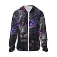 thumbnail image 2 of Lsque Purple-Eyed Floral Leopard UPF 50+ Lightweight Sun Protection Men's Women's Long Sleeve Shirt, Hoodie Performance -Large, 2 of 9