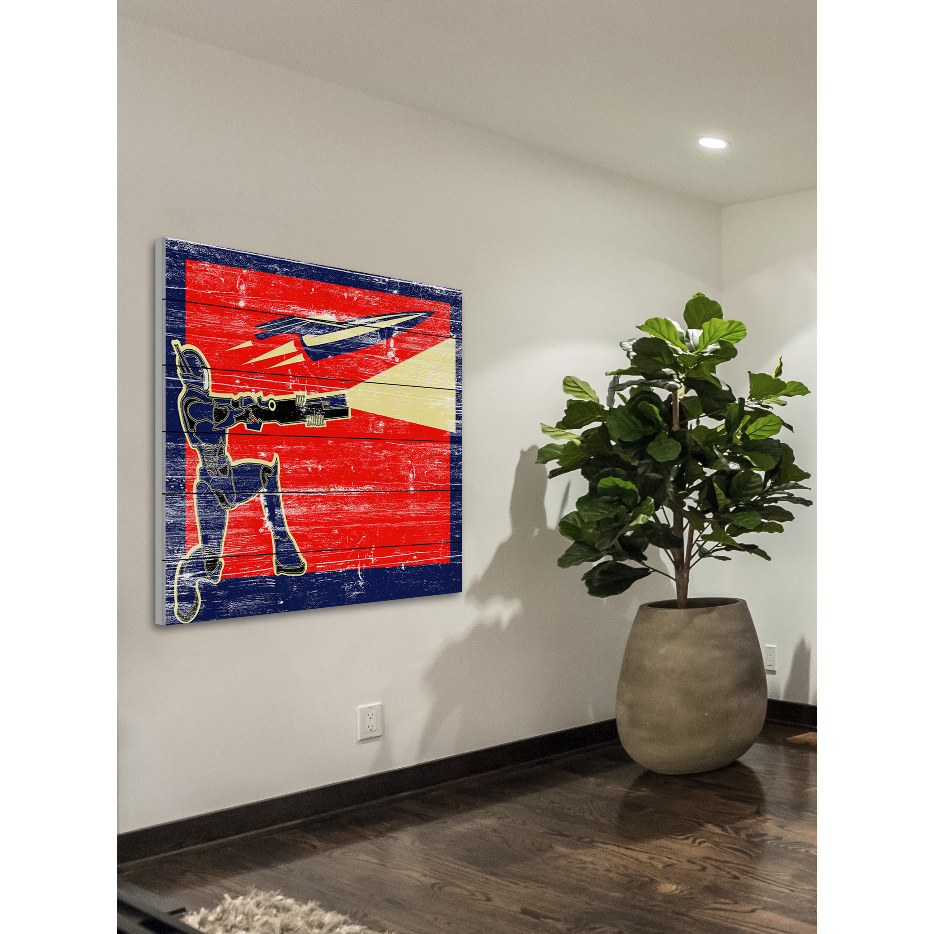 Direct Force Painting Print on White Wood