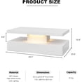 thumbnail image 2 of ARICOEASY LED White Coffee Table with 16 Colors LED Lights for Living Room and Home Office, 2 of 6