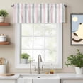 thumbnail image 2 of Pink Grey Striped Kitchen Curtain Valances for Windows Farmhouse Short Curtains, Geometric Vertical Stripes Minimalist Rod Pocket Valance Curtain for Bedroom Cafe Living Room 60"x18", 2 of 8