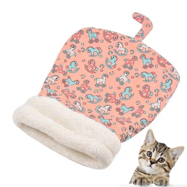 LUVCLS Saco de dormir para gatos, suave, mullido y esponjoso, grueso, para cachorros y gatitos